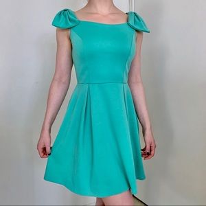 Francesca's mint teal retro coquette A-line dress bows Easter Switfie graduation